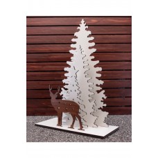  Dekoratif Ahşap Yılbaşı Ağacı Ve Geyiği